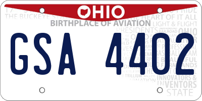 OH license plate GSA4402