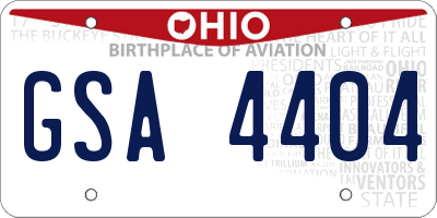 OH license plate GSA4404