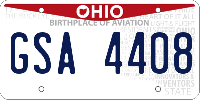 OH license plate GSA4408