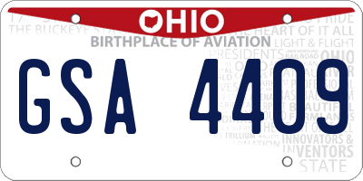 OH license plate GSA4409