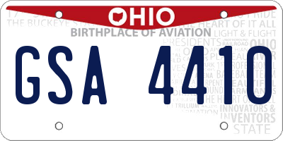 OH license plate GSA4410