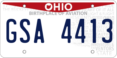 OH license plate GSA4413