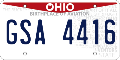 OH license plate GSA4416