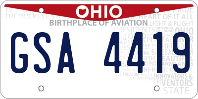 OH license plate GSA4419