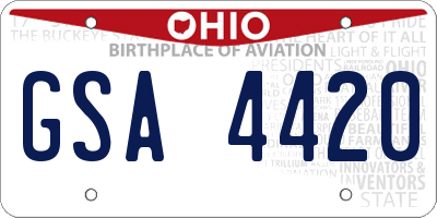 OH license plate GSA4420