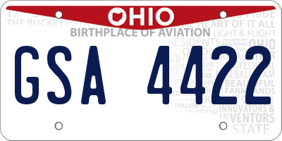 OH license plate GSA4422