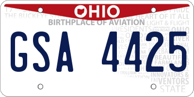 OH license plate GSA4425