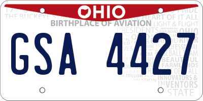 OH license plate GSA4427