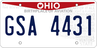 OH license plate GSA4431