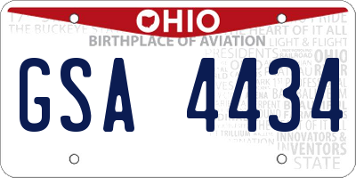 OH license plate GSA4434