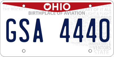 OH license plate GSA4440