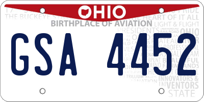 OH license plate GSA4452