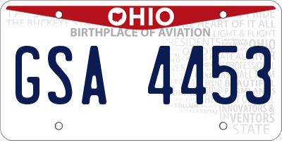 OH license plate GSA4453