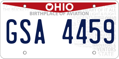 OH license plate GSA4459