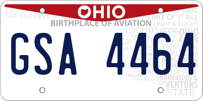 OH license plate GSA4464