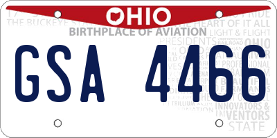 OH license plate GSA4466