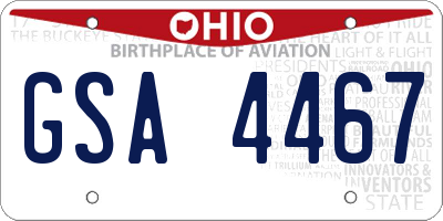 OH license plate GSA4467