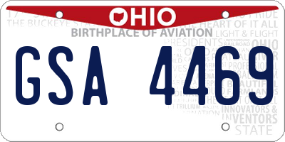 OH license plate GSA4469