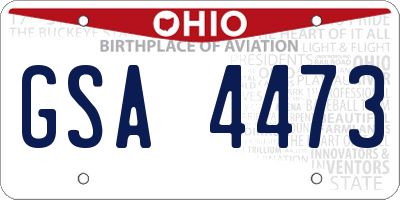OH license plate GSA4473