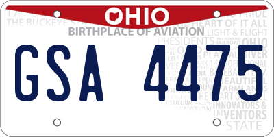 OH license plate GSA4475