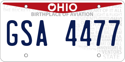 OH license plate GSA4477