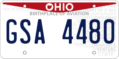 OH license plate GSA4480