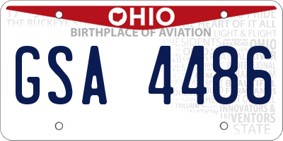 OH license plate GSA4486