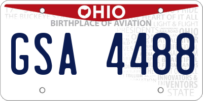 OH license plate GSA4488