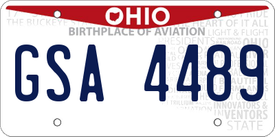 OH license plate GSA4489