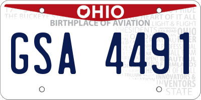 OH license plate GSA4491