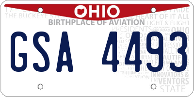 OH license plate GSA4493