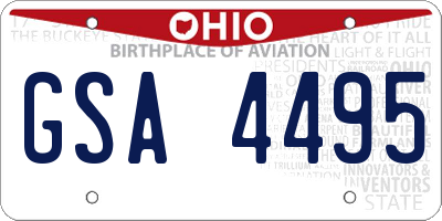 OH license plate GSA4495