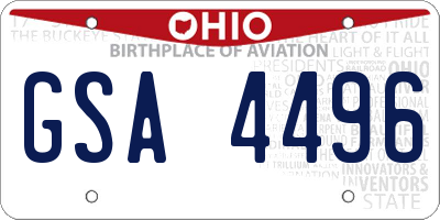 OH license plate GSA4496