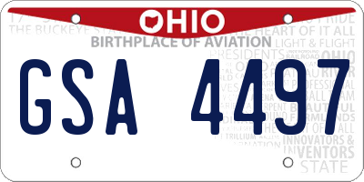 OH license plate GSA4497