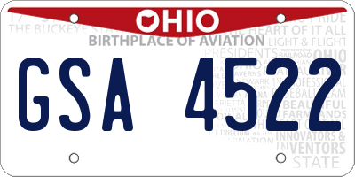 OH license plate GSA4522