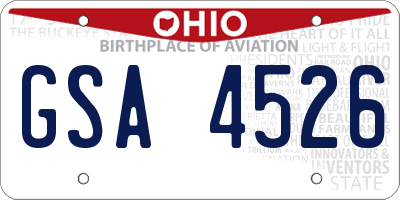 OH license plate GSA4526