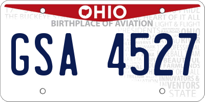 OH license plate GSA4527