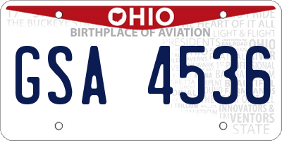 OH license plate GSA4536