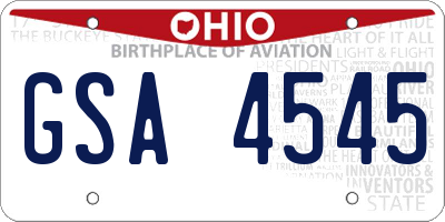 OH license plate GSA4545