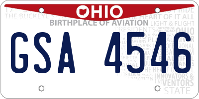 OH license plate GSA4546