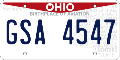 OH license plate GSA4547