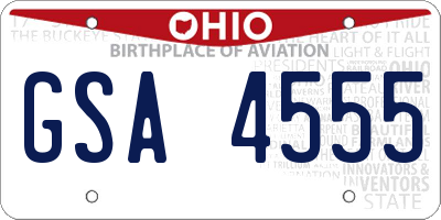 OH license plate GSA4555