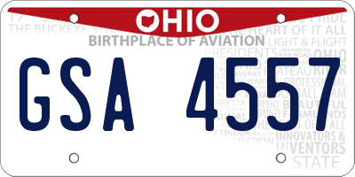 OH license plate GSA4557