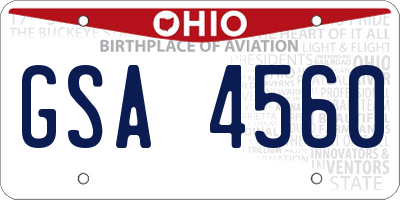 OH license plate GSA4560