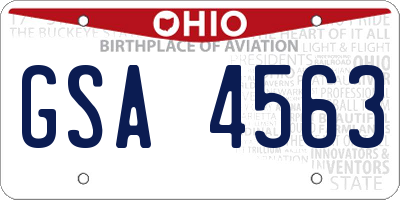 OH license plate GSA4563