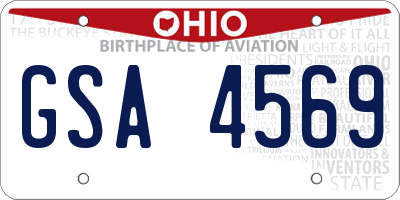 OH license plate GSA4569