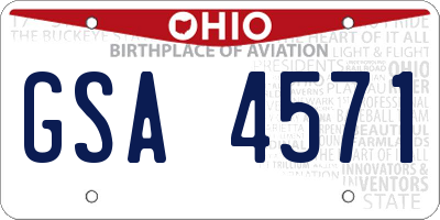 OH license plate GSA4571
