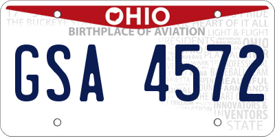 OH license plate GSA4572