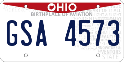 OH license plate GSA4573