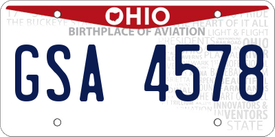 OH license plate GSA4578